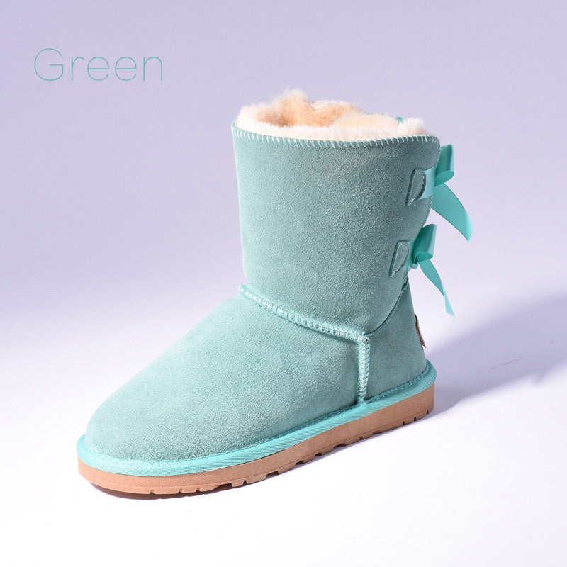 Women's Fur Snow Boots | Warm Winter Bow Ankle Boots - Home Decor