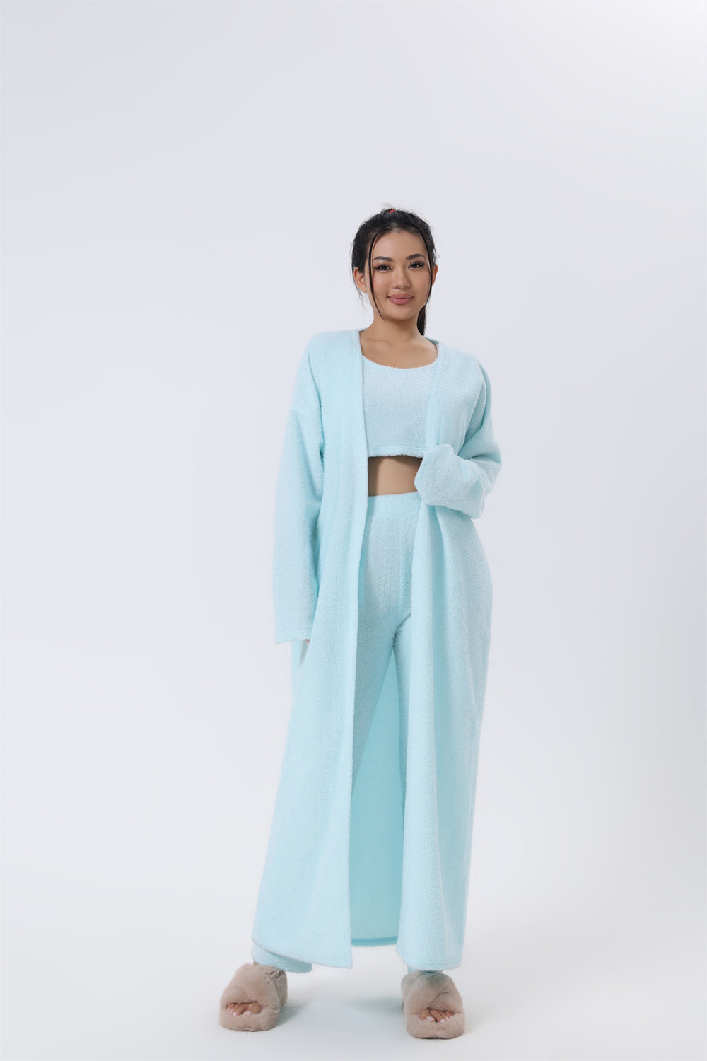 Women's 3 Piece Lounge Set | Cozy Winter Pajama Outfit - Design Poster
