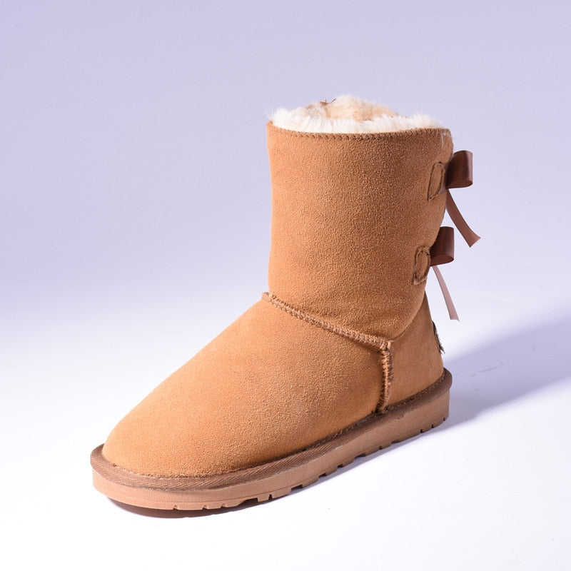 Women's Fur Snow Boots | Warm Winter Bow Ankle Boots - Home Decor