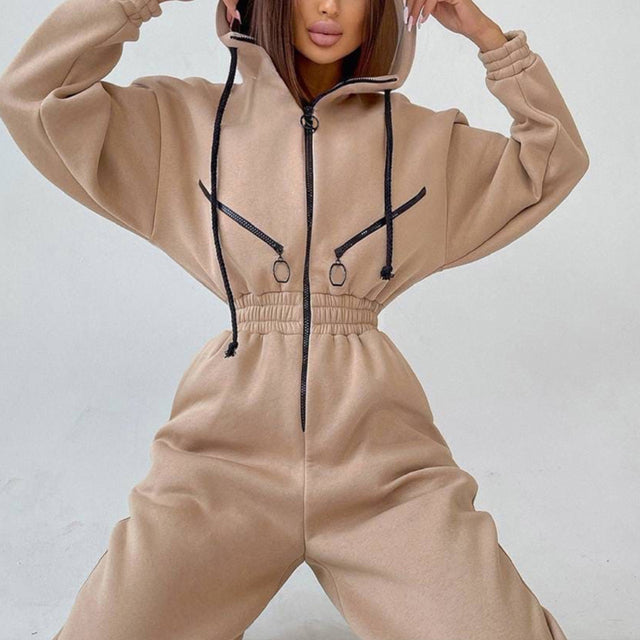 Women's Two Piece Hoodie Set | Casual Zip-Up Tracksuit - Home Decor