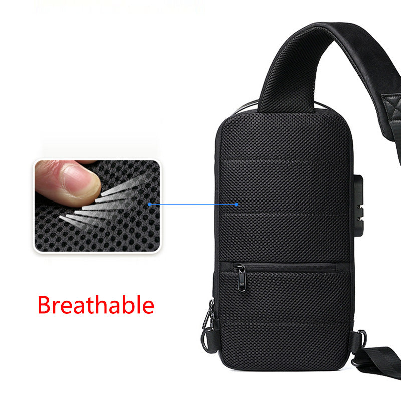 Men’s Waterproof Anti-Theft Sling Bag | USB Travel Chest Bag - Exclusive Edition