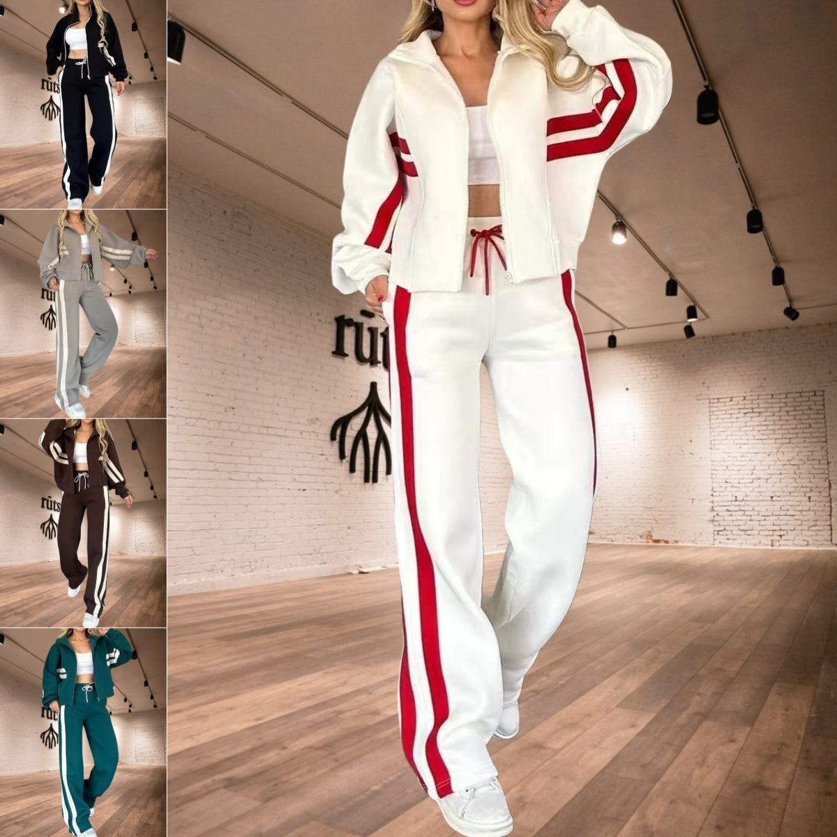 Women's White Sports Set | UWANTWOW Fashion Store - Modern Print